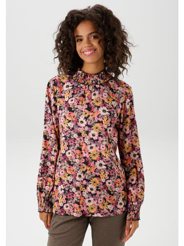 Aniston Bluse in Schwarz/ Rosa