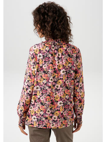 Aniston Bluse in Schwarz/ Rosa