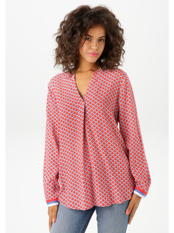 Aniston Bluse in Rot/ Weiß