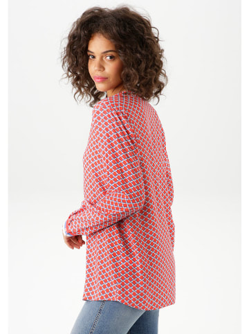 Aniston Bluse in Rot/ Weiß