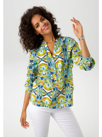 Aniston Bluse in Hellblau/ Grün
