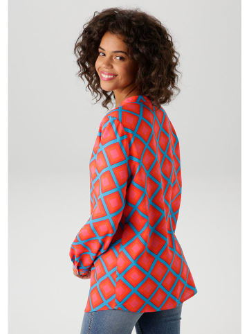 Aniston Bluse in Rot/ Blau