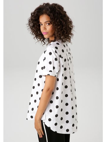 Aniston Bluse in Weiß/ Schwarz
