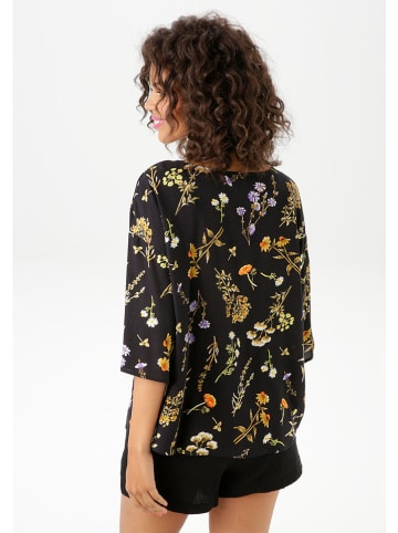 Aniston Bluse in Schwarz/ Gelb