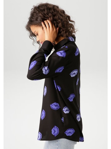 Aniston Blouse zwart/paars