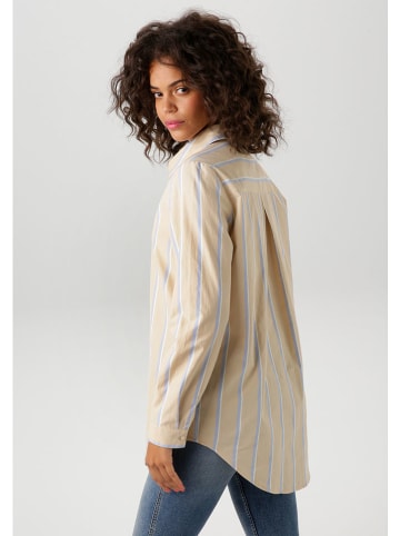 Aniston Hemd in Sand/ Hellblau