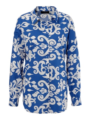 Aniston Bluse in Blau/ Weiß