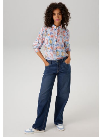 Aniston Bluse in Hellblau/ Orange