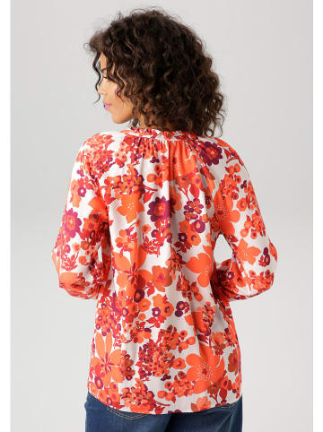Aniston Bluse in Weiß/ Orange