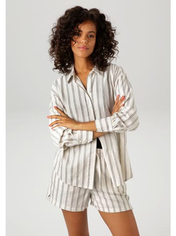 Aniston Hemd in Creme/ Grau