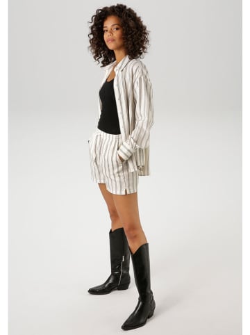 Aniston Hemd in Creme/ Grau