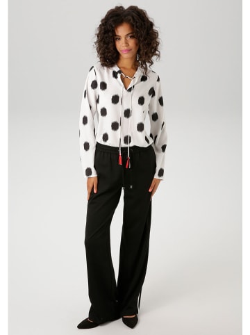 Aniston Bluse in Weiß/ Dunkelblau