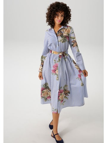 Aniston Jurk blauw/wit