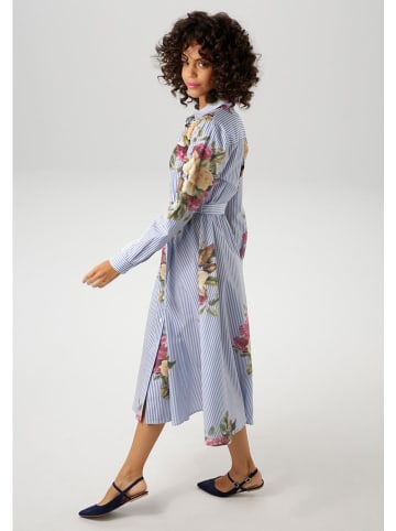 Aniston Jurk blauw/wit