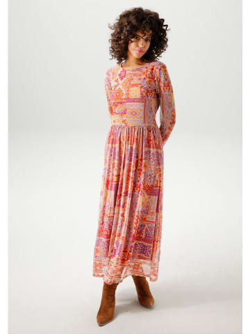 Aniston Kleid in Gelb/ Orange/ Flieder