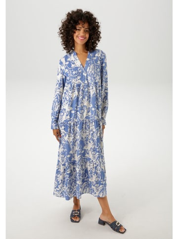 Aniston Kleid in Hellblau/ Weiß