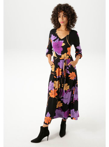 Aniston Kleid in Schwarz/ Lila/ Orange