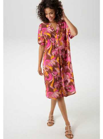 Aniston Jurk bruin/roze