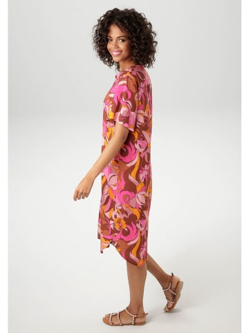 Aniston Kleid in Braun/ Pink