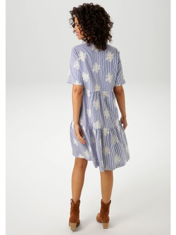 Aniston Kleid in Blau/ Weiß