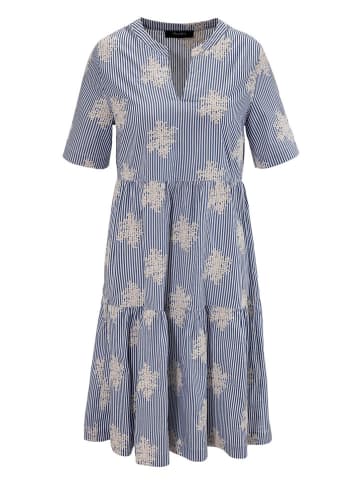 Aniston Kleid in Blau/ Weiß