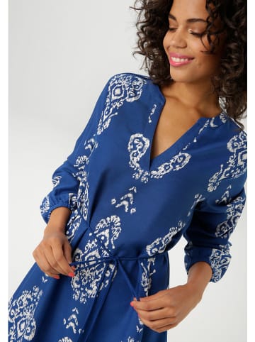 Aniston Kleid in Blau/ Weiß