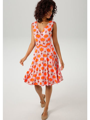 Aniston Kleid in Weiß/ Orange