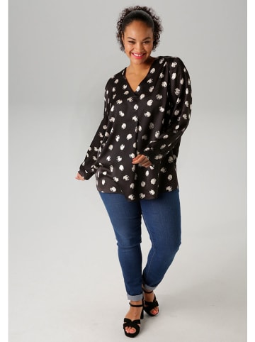 Aniston Bluse in Schwarz/ Weiß