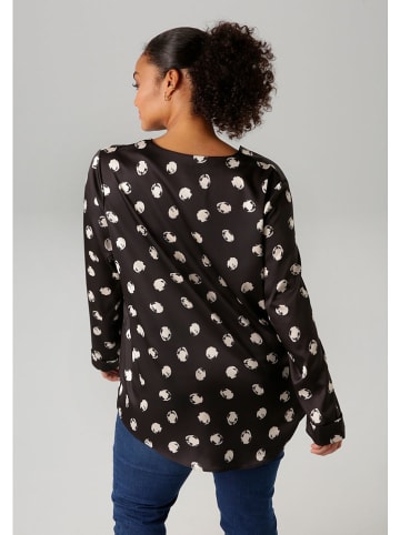 Aniston Bluse in Schwarz/ Weiß