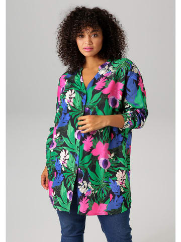 Aniston Blouse groen/zwart/roze