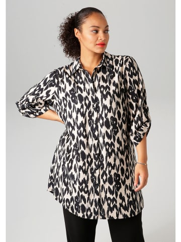 Aniston Longbluse in Schwarz/ Creme