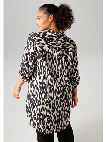 Aniston Longbluse in Schwarz/ Creme