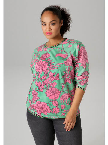 Aniston Sweatshirt mintgroen/lichtroze