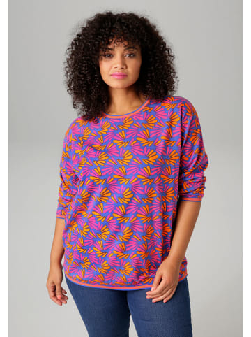Aniston Sweatshirt in Blau/ Orange/ Pink