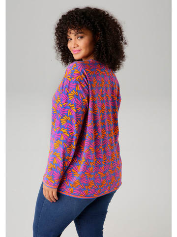 Aniston Sweatshirt in Blau/ Orange/ Pink