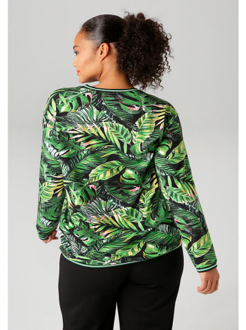 Aniston Sweatshirt zwart/groen