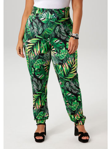 Aniston Broek zwart/groen