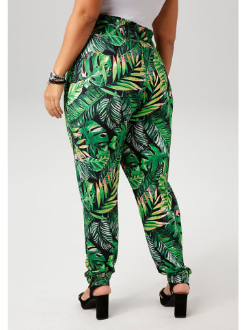 Aniston Broek zwart/groen