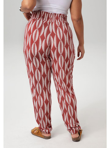 Aniston Hose in Rot/ Weiß