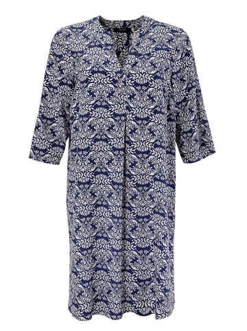 Aniston Kleid in Dunkelblau/ Weiß