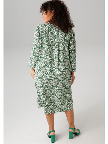 Aniston Kleid in Grün/ Weiß