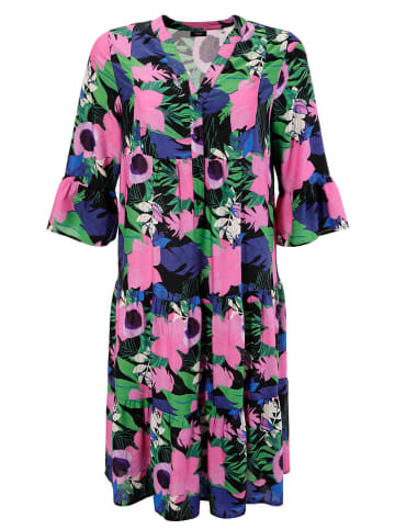 Aniston Kleid in Schwarz/ Pink/ Grün