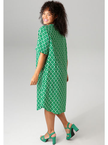 Aniston Kleid in Grün/ Weiß