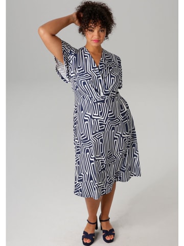 Aniston Jurk donkerblauw/wit