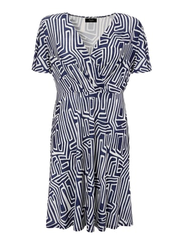 Aniston Kleid in Dunkelblau/ Weiß