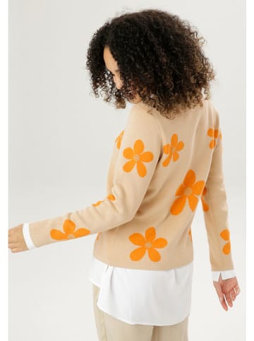Aniston Sweter w kolorze beżowo-pomarańczowym