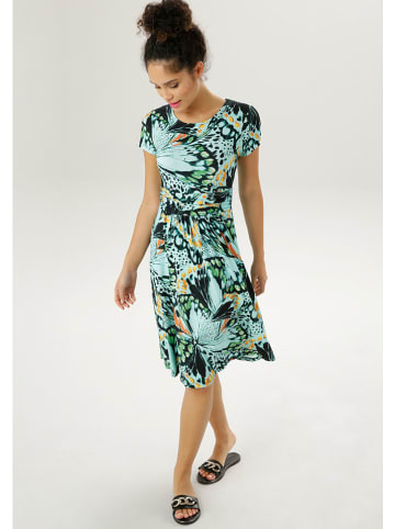 Aniston Jurk turquoise/zwart