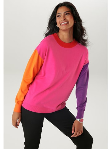 Aniston Sweter w kolorze fioletowo-różowo-pomarańczowym