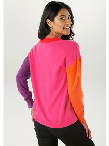 Aniston Sweter w kolorze fioletowo-różowo-pomarańczowym