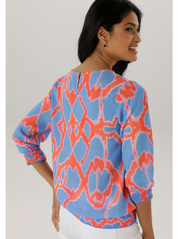 Aniston Bluse in Hellblau/ Apricot